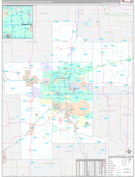 Oklahoma City Metro Area Wall Map Premium Style 2024